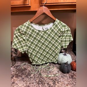 PACSUN Plaid school girl cropped tee, cute as a tee or school girl costume